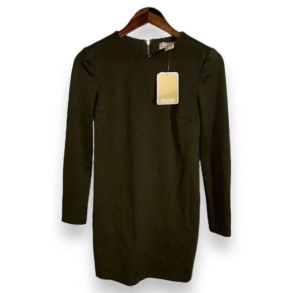 NWT Michael Kors Olive Green Loden Dress S - Picture 1 of 9